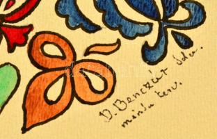 Benczúr jelzéssel: 2 db minta (terv). Vegyes technika, papír,  22×35 cm