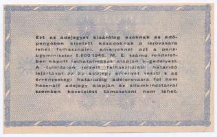 1946. 10.000.000AP sorozat- és sorszám nélkül, hátlapi szövegben több ékezethiány, felfelé tolódott ...