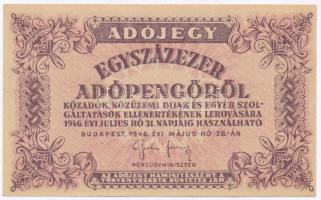 1946. 100.000AP vízjeles papíron, sorozat és sorszám nélkül T:I