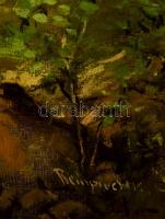 Reinprecht Károly (1903-?): Erdei patak. Olaj, vászon, jelzett, sérült keretben, 60×80 cm