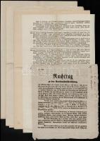cca 1850-1860 Vegyes bűnügyi hirdetmény tétel, köztük magyar és német nyelvű, személyleírások
