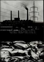 cca 1974 Gebhardt György (1910-1993) budapesti fotóművész hagyatékából 2 db vintage ipari tájkép, az...