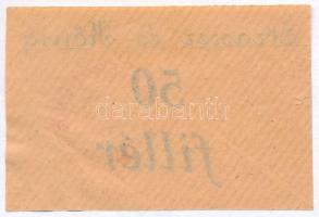 Arad 1910. "Strasser és Kőnig" hamis utalvány 50f értékben, felülbélyegzéssel T:II