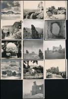 cca 1933 Balaton-felvidék, várrom, Sümeg, 13 db fotó, 6x6 cm