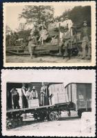 cca 1930-1940 Vasúti rakodók Erdélyben, 2 db fotó, felületén törésnyomokkal, 6x9 cm