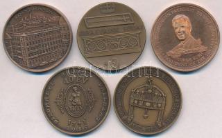 Vegyes: 5db-os emlékérem tétel, közte Fritz Mihály (1947-) 1990. "50 éves a Technoimpex" B...