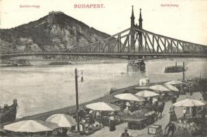 Budapest, Gellérthegy, Pesti rakparti piac árusokkal