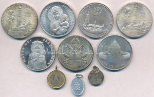 Vegyes: 10db-os vallásos és egyházi témájú emlékérem és medál tétel T:2
Mixed: 10pcs of religious t...