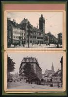 1903 Bázel, leporelló 9 db keményhátú fotóval, vászon kötésben, 10x15 cm / Basel leporello with 9 ph...