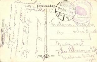 Marosvásárhely, Targu Mures; Szent György utca, M. kir. posta és távirda palota, üzletek. Révész Bél...