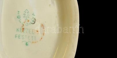 Hollóházi fanfáros fiú, kézzel festett, jelzett, hibátlan, m:14 cm