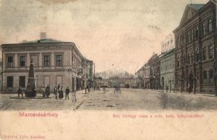 Marosvásárhely, Targu Mures; Szent György utca, Római katolikus leányiskola. Révész Béla kiadása / street view, Catholic girls' school (fa)