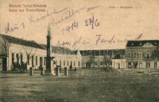 Temesrékás, Recas; Fő tér, Maitinszky Manó és Társa üzlete, vendéglő, étterem. Tasch Ferenc kiadása / main square, shops, restaurant (EK)