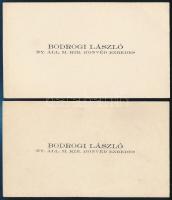Bodrogi László ny. áll. m. kir. honvéd ezredes 2 db névjegykártyája