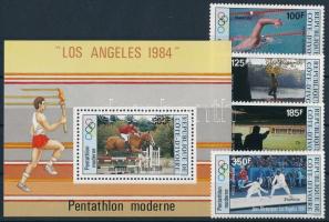 1984 Nyári Olimpia, Los Angeles sor Mi 812-816 + blokk Mi 26