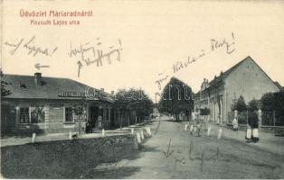 Máriaradna, Radna; Kossuth Lajos utca, Faller szálloda. Csauscher József kiadása 3020. / street view with hotel (EK)