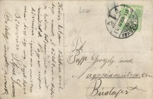 1911 Kolozsvár, Cluj; étterem belső pincérrel, tükörben a fényképész / restaurant interior with wait...