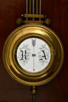 XIX. sz. vége: Falióra ingajáratos, felesütős, hibátlan zománc számlappal, jó állapotban 90x37 cm