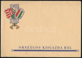 1948 2 db meghívó (Országos Kisgazda Bál, Jubileumi Közgazdász Jelmezbál)