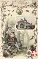 1910 Vienna, Wien; I. Internationale Jagd-Ausstellung, Rotunde / 1st International hunting exhibition, coat of arms, Art Nouveau
