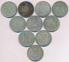 1930. 5P Ag "Horthy jobbra" (10x) T:2-,3 patina, karc
Adamo P8