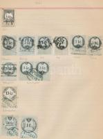 1859-1946 Illetékbélyeg gyűjtemény füzetlapokon, olvasható helységnév bélyegzésekkel, összesen 164 d...