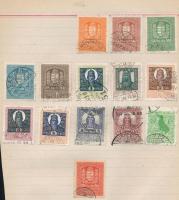 1859-1946 Illetékbélyeg gyűjtemény füzetlapokon, olvasható helységnév bélyegzésekkel, összesen 164 d...