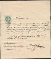1897 Kecskemét, Házassági engedély huszár főhadnagy részére, 50 kr okmánybélyeggel