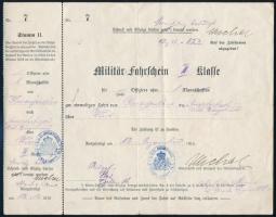 1915 Wien (Bécs), Katonai utazási igazolvány, pecséttel, szelvénnyel