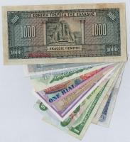 12db-os vegyes bankjegy tétel, közte Görögország, Kanada, Malajzia, Bahamák, Hollandia és Trinidad é...