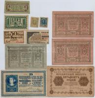1918. 25K 3028 sima hátlappal, eltérő méretű és színű sorozat- illetve sorszámmal + 9db vegyes orosz bankjegy ~1917-1919 közötti időszakból T:III