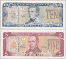 Libéria 2009. 5$ + 10$ T:I Liberia 2009. 5 Dollars + 10 Dollars C:UNC