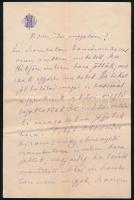 1870 Hegedűs Sándor (1847-1906) közgadász, miniszter, író saját kézzel írt szerelmes levele Jókay Jolánnak 4 beírt oldal