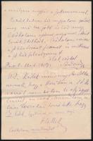 1870 Hegedűs Sándor (1847-1906) közgadász, miniszter, író saját kézzel írt szerelmes levele Jókay Jo...