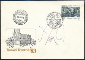 1983 Tavaszi Fesztivál FDC Szász Endre grafikus, a bélyeg tervezőjének aláírásával