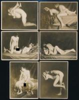 cca 1920 pornográf fotók, 6 db, 7x5,5 cm