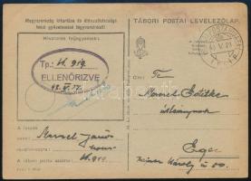 1943 Egyedi rajzos tábori posta levelezőlap az orosz frontról