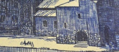 Jelzés nélkül: Vajdahunyad vára. Rézkarc, papír, üvegezett keretben, 9×13  cm