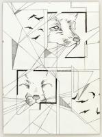 Kun Sarolta (1990- ): Svábhegy, tus, papír, jelzett, üvegezett keretben, 40×30 cm