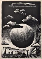 Szabó Lőrinc: Reggeltől estig. Egy repülőutazás emléke. Molnár C. Pál fametszeteivel. Bp.,1937, Magy...