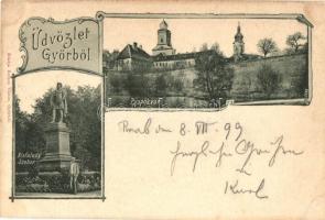 1899 Győr, Kisfaludy szobor, Püspökvár. Art Nouveau