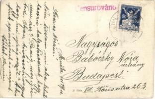 1921 Muzsla, Muzla; vasútállomás kantinja, csoportkép / canteen of the railway station, group photo