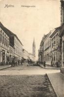 Nyitra, Nitra; Vármegye utca, üzletek. Karl Bauer Nr. 1765. / street view with shops (fl)