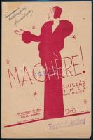 1931 Huszár Imre Ma chere! c. szerzeményének kottája, Bp., Rózsavölgyi és Társa, Byssz Róbert tervezte címlappal, a címlapon Huszár dedikációjával
