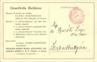 Pöstyénfürdő, Kúpele Piestany; gyógykezelés Gamma-Kompressel. reklámlap / healing treatment with Gam...