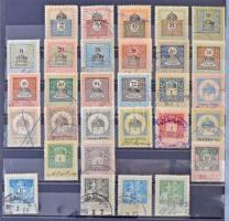 443 darabos okmánybélyeg vízjelállás gyűjtemény 1903-1909 közte rengeteg számvízjel és csillag, hozz...