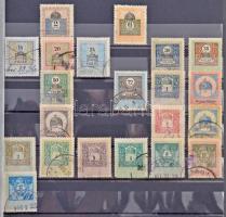 443 darabos okmánybélyeg vízjelállás gyűjtemény 1903-1909 közte rengeteg számvízjel és csillag, hozz...