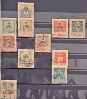 443 darabos okmánybélyeg vízjelállás gyűjtemény 1903-1909 közte rengeteg számvízjel és csillag, hozz...