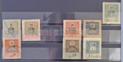 443 darabos okmánybélyeg vízjelállás gyűjtemény 1903-1909 közte rengeteg számvízjel és csillag, hozz...