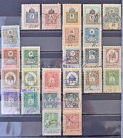 443 darabos okmánybélyeg vízjelállás gyűjtemény 1903-1909 közte rengeteg számvízjel és csillag, hozz...